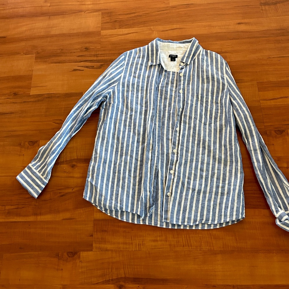 J Crew Linen Button Up